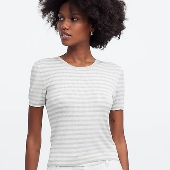 Madewell monument stripe Micro-Rib Sweater Tee - Picture 5 of 6